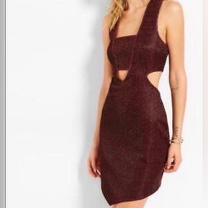 NWT Express Cut Out Asymmetrical Burgundy Cocktail Dress 🤎